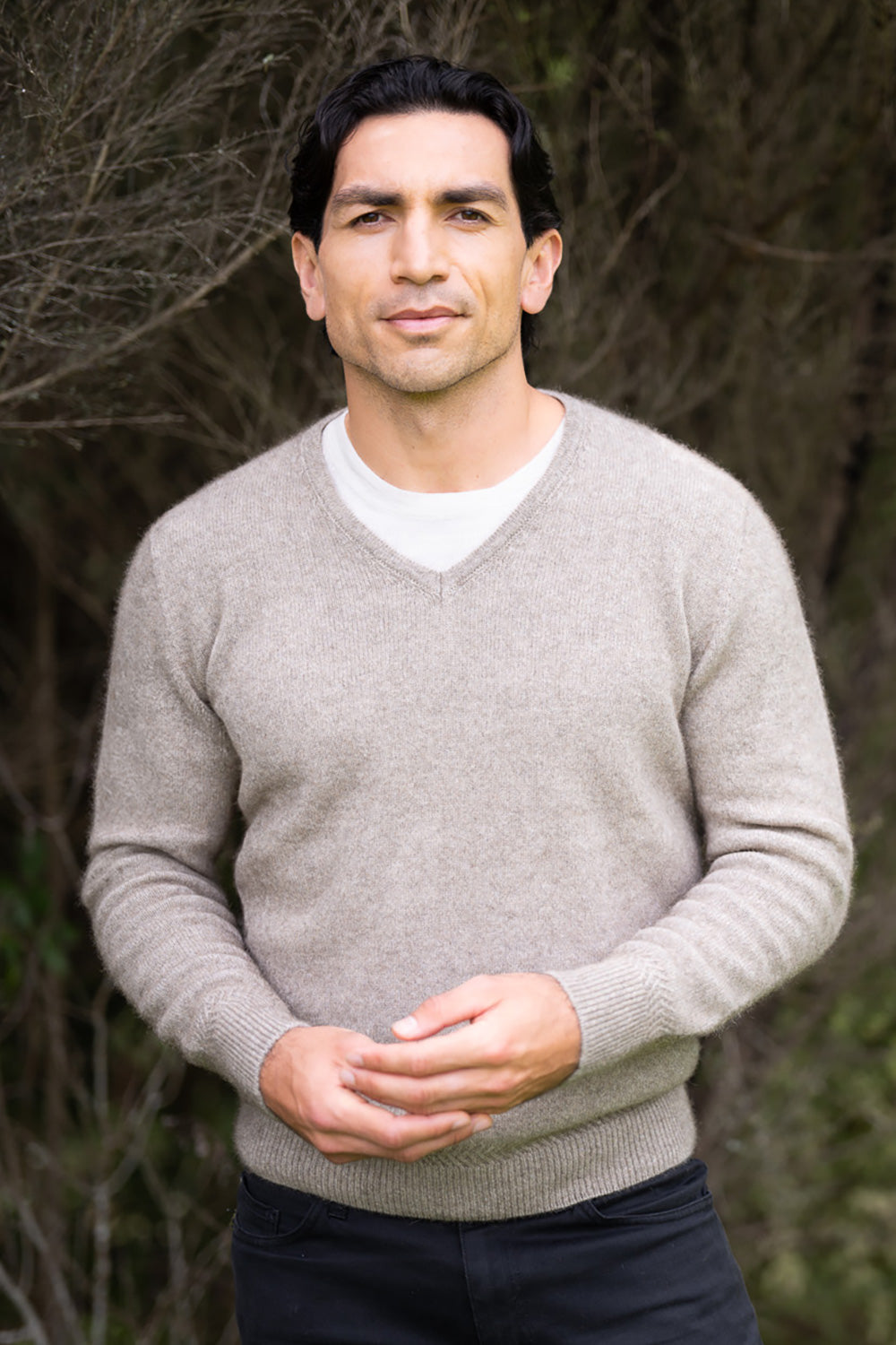 Rack Stitch V-Neck Jersey
