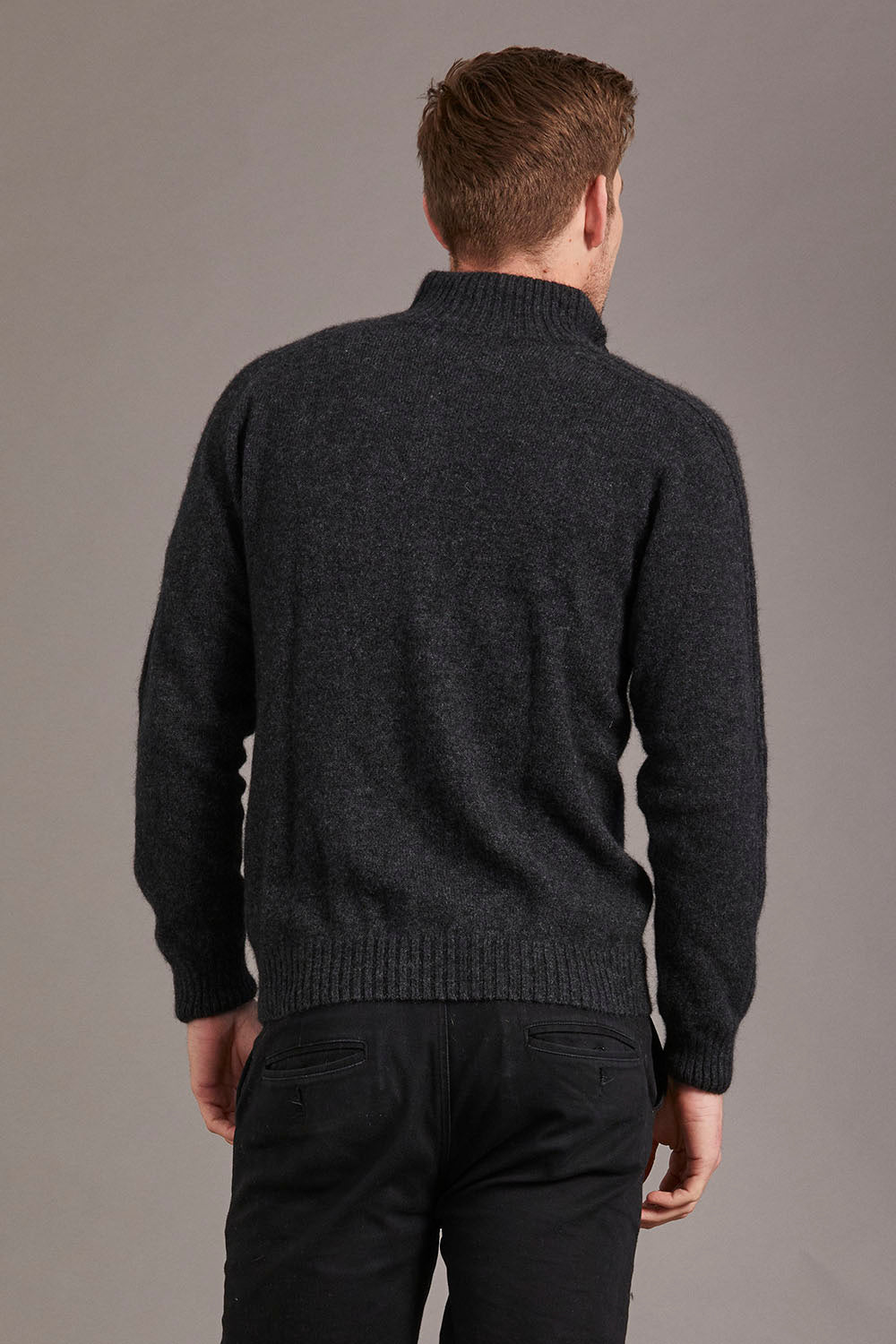 Short Zip Rib Sleeve Sweater