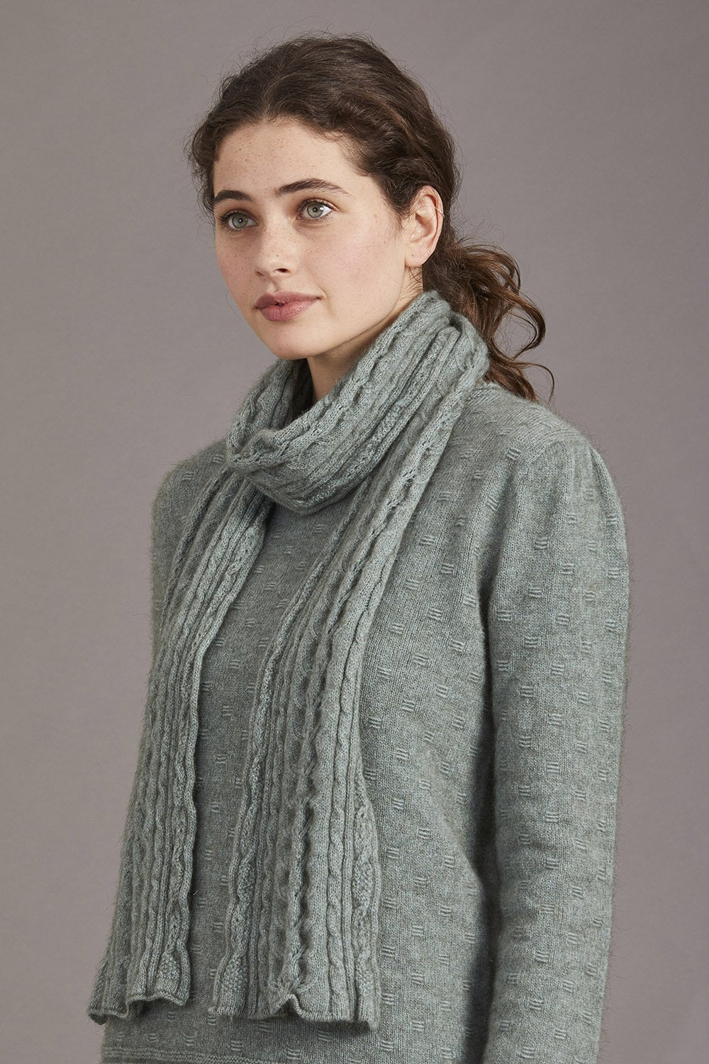 Possum Merino Cable Scarf