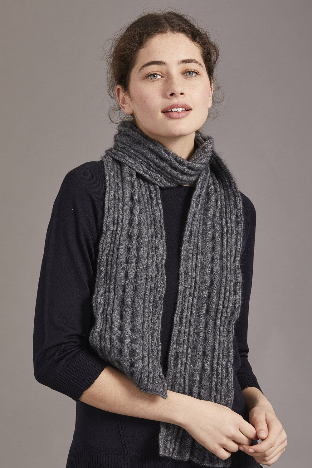 Possum Merino Cable Scarf