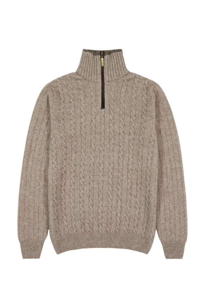 Cable Jersey with Contrast Trim - McDonald Textiles