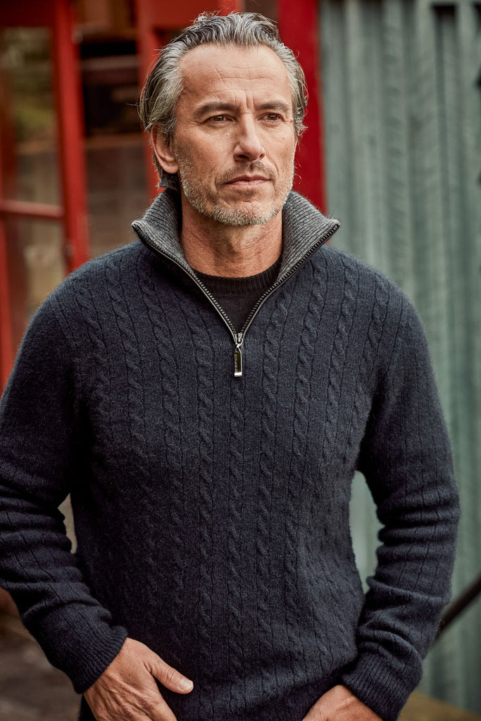 Cable Jersey with Contrast Trim - McDonald Textiles