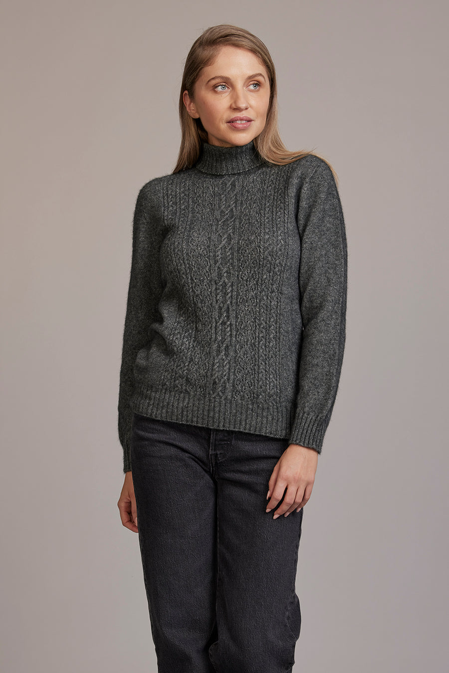 Polo Neck with Lace Detail