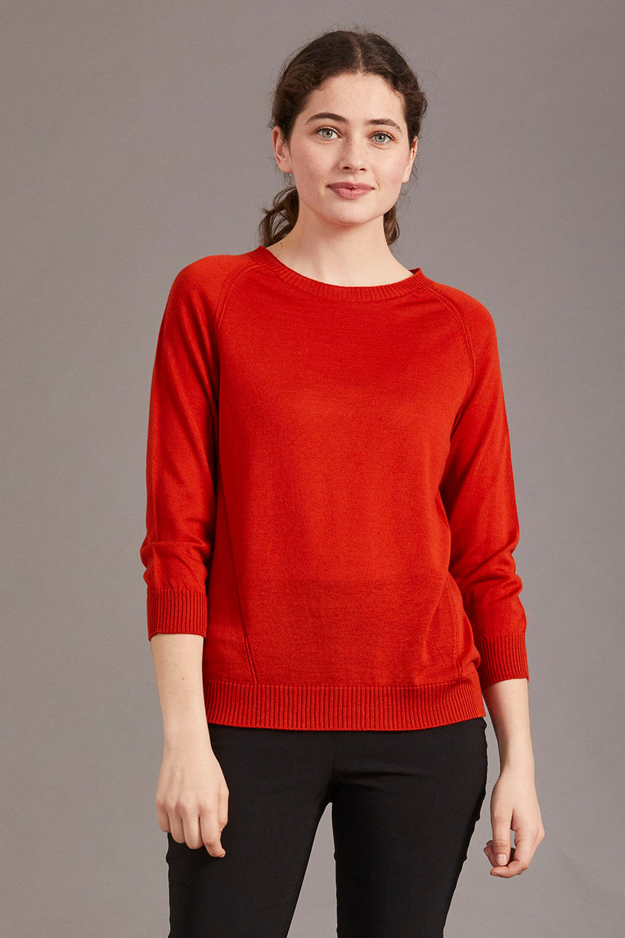 Merino ¾ Sleeve Crew