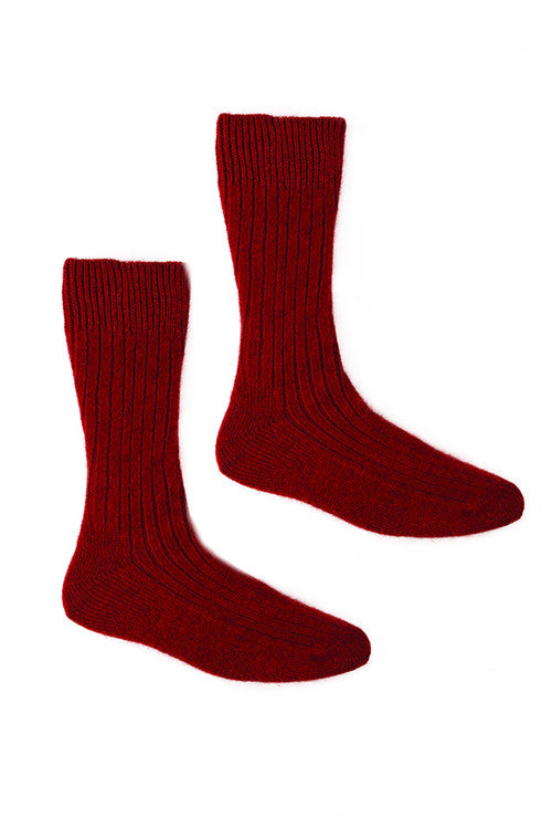 Possum Merino Socks Red